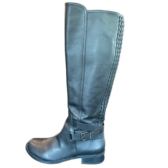 Gianni Bini Womens Kassander Leather Studded Block Heel Riding Boot Buckle Sz 6 - Picture 3 of 16